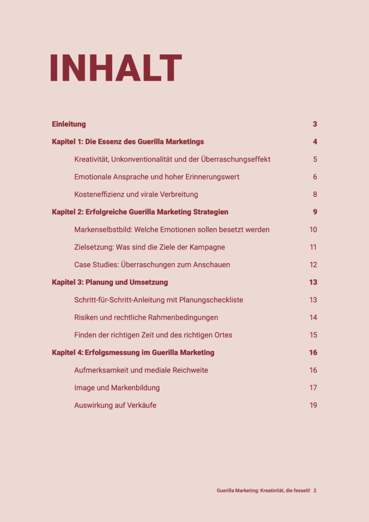 Inhaltsverzeichnis eines E-Paper